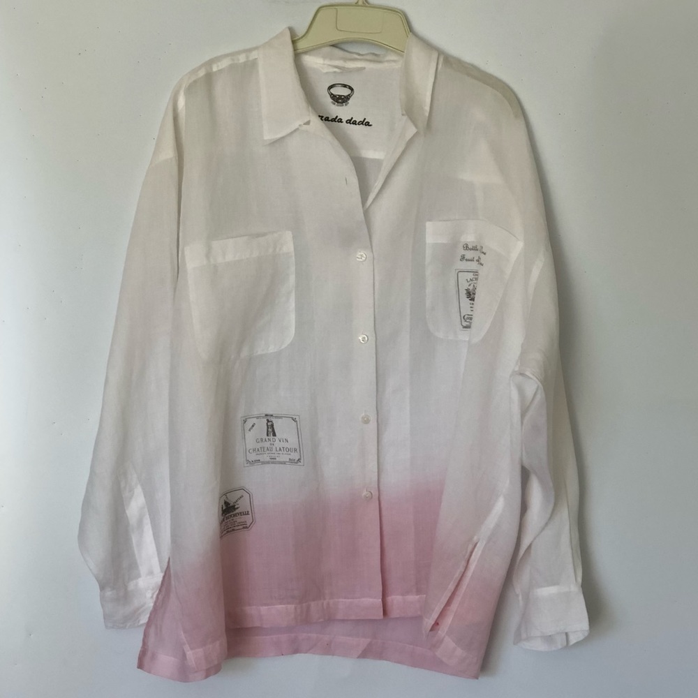 Casual Italian Boyfriend Shirt/Tunic/top. L